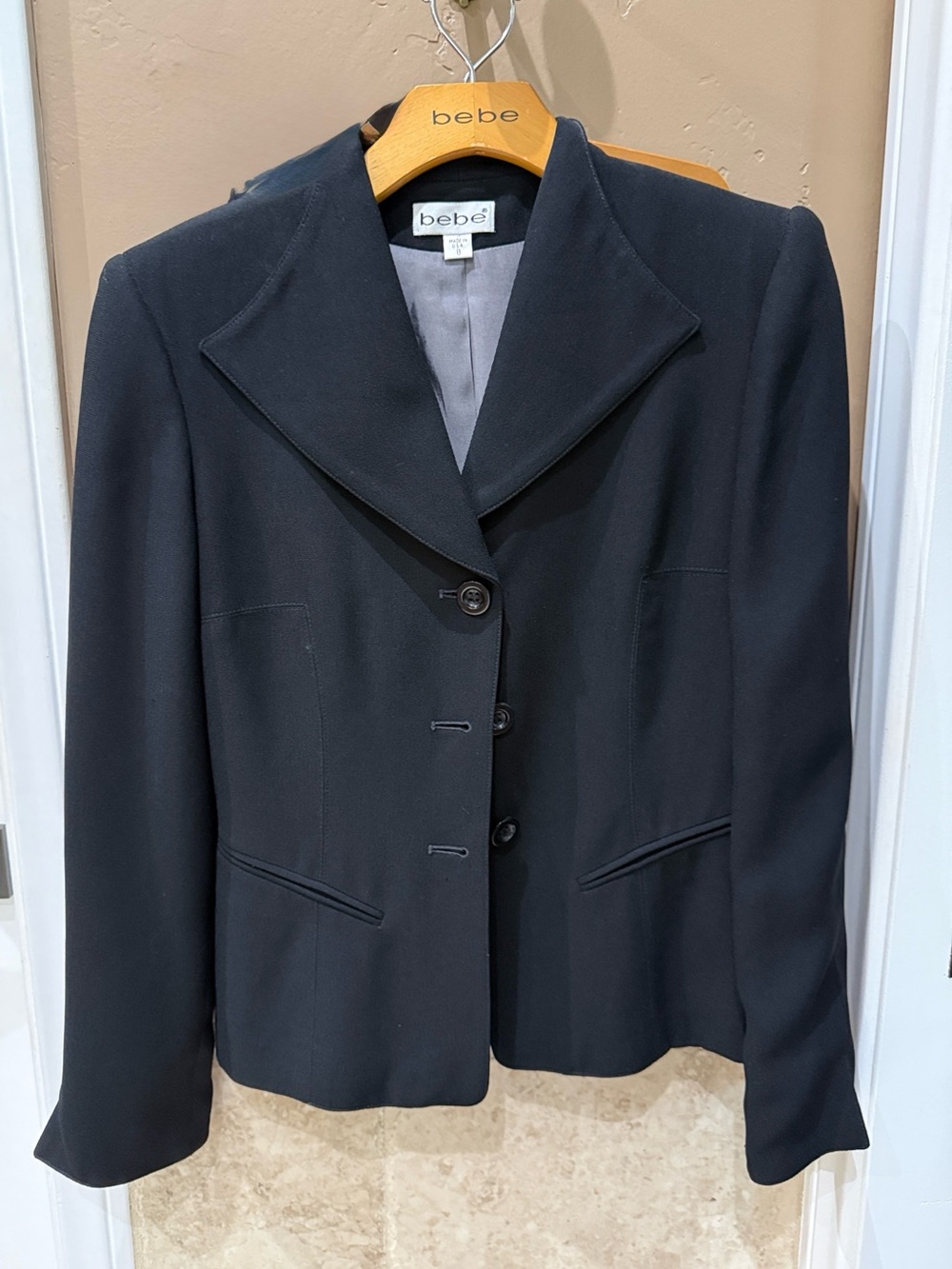 Bebe vintage 90’s Black Structured Tailored Blazer & Mini skirt